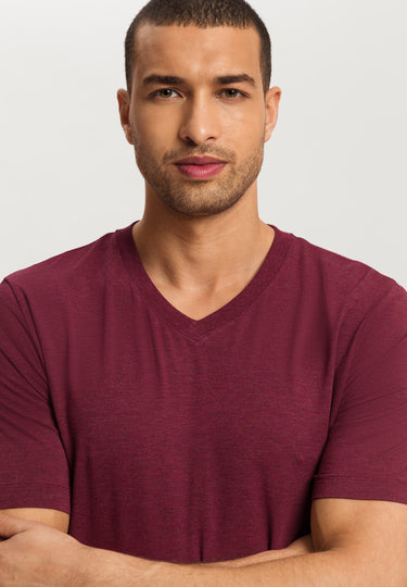 Casuals Soft V-Neck T-Shirt | Carbernet Melange 75035-3045